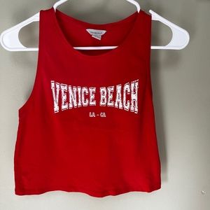 Venice Beach Red Crop Tank/Size 6
